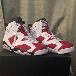 Jordan Red and White Sneakers